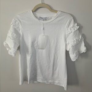Endless Rose White Ruffle short Sleeve Top New with Tag